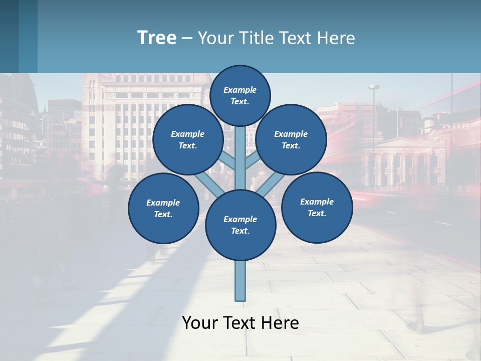 A Group Of People Walking Down A Sidewalk Next To Tall Buildings PowerPoint Template