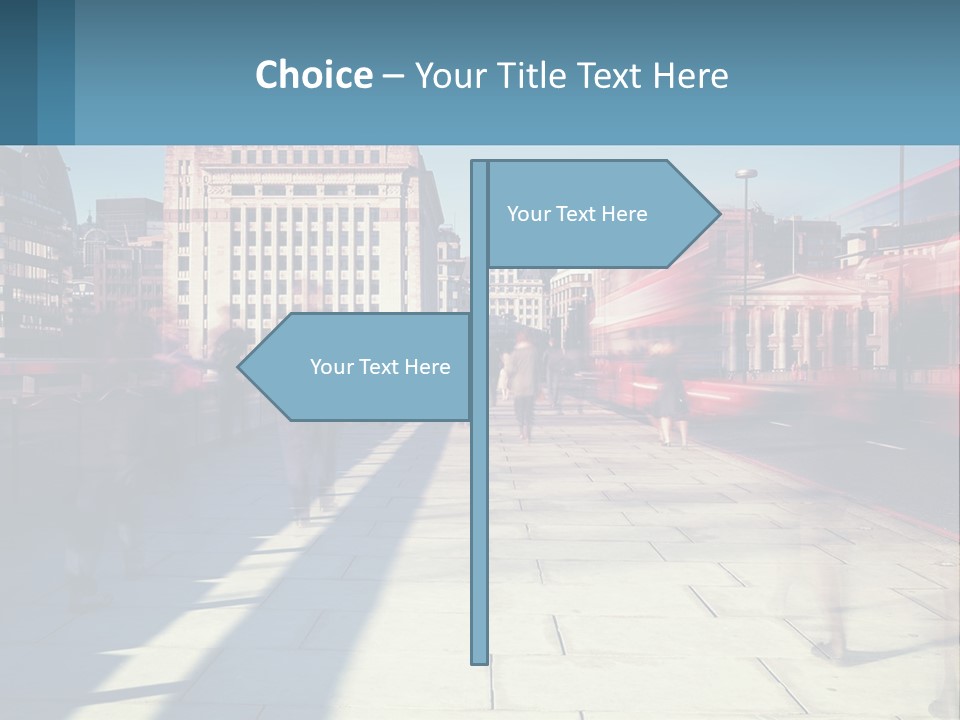 A Group Of People Walking Down A Sidewalk Next To Tall Buildings PowerPoint Template