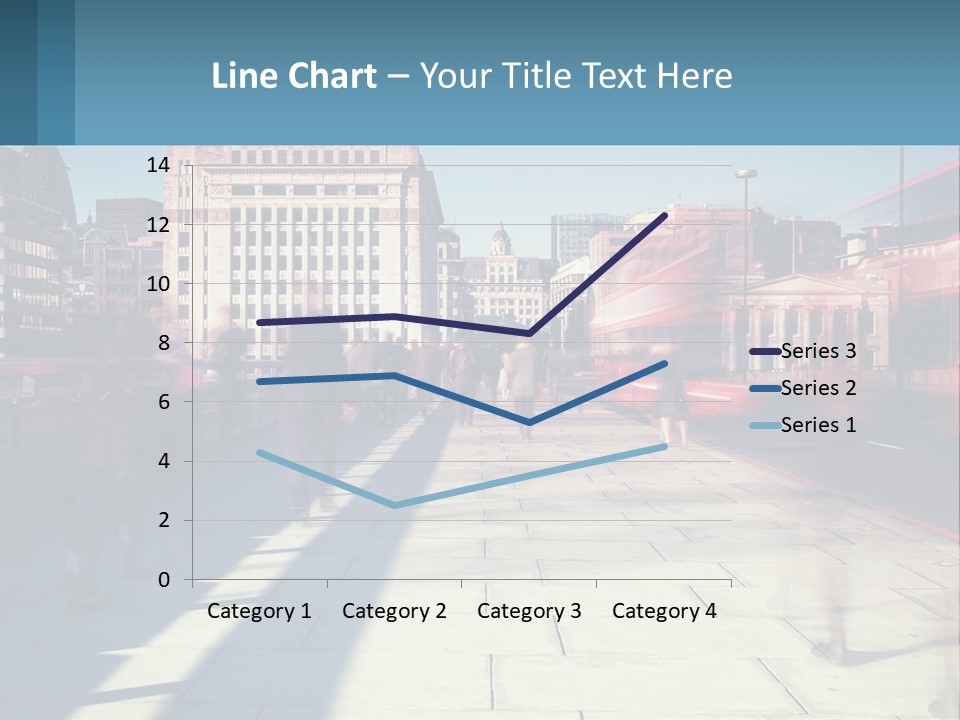 A Group Of People Walking Down A Sidewalk Next To Tall Buildings PowerPoint Template