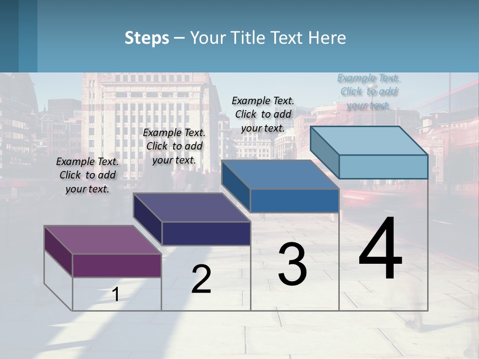 A Group Of People Walking Down A Sidewalk Next To Tall Buildings PowerPoint Template