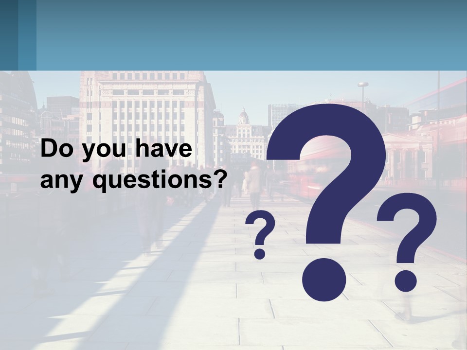 A Group Of People Walking Down A Sidewalk Next To Tall Buildings PowerPoint Template