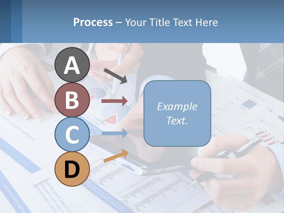 A Group Of People Sitting At A Table With A Tablet PowerPoint Template