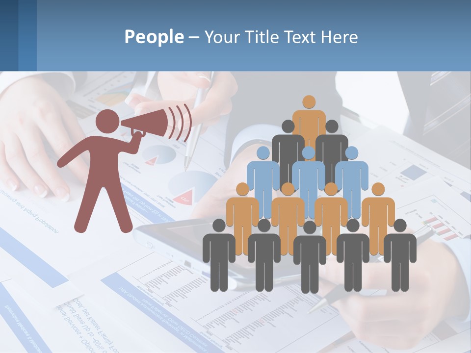 A Group Of People Sitting At A Table With A Tablet PowerPoint Template