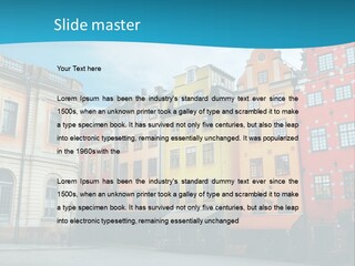 A Group Of Buildings With A Blue Sky In The Background PowerPoint Template