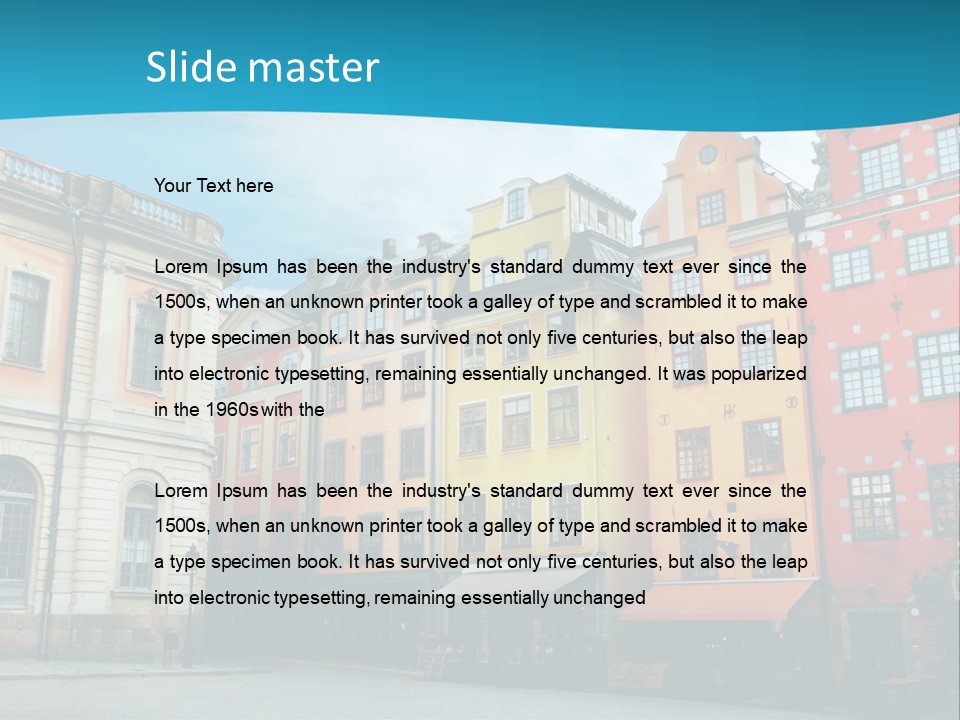 A Group Of Buildings With A Blue Sky In The Background PowerPoint Template