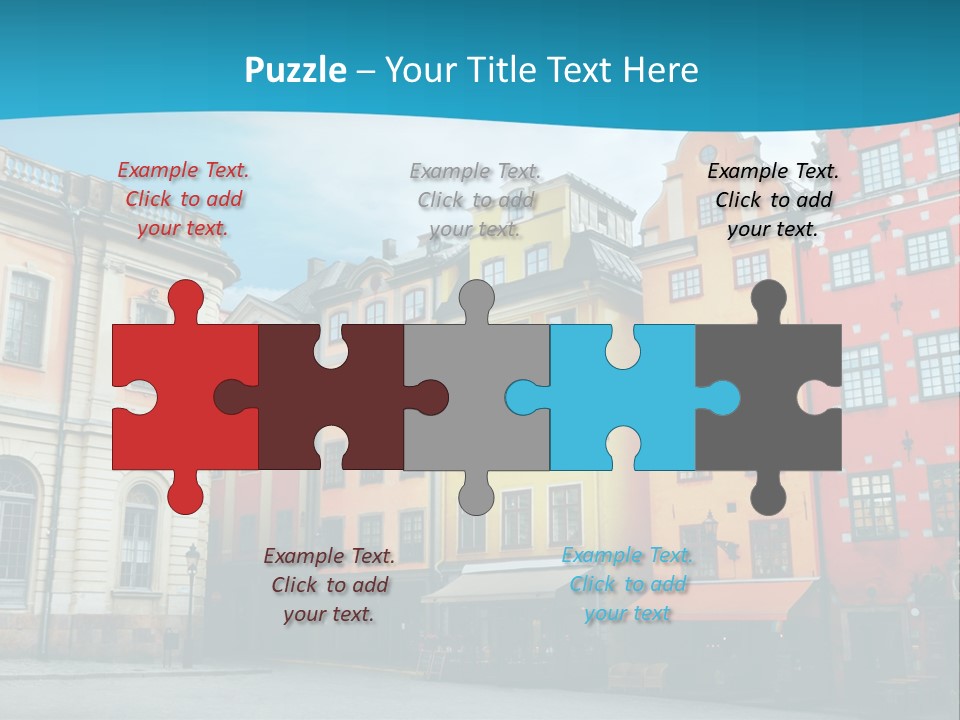 A Group Of Buildings With A Blue Sky In The Background PowerPoint Template