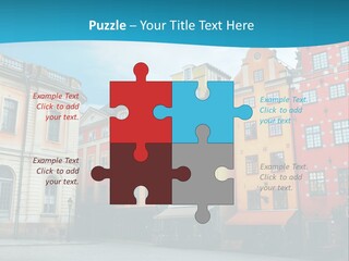 A Group Of Buildings With A Blue Sky In The Background PowerPoint Template