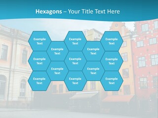 A Group Of Buildings With A Blue Sky In The Background PowerPoint Template