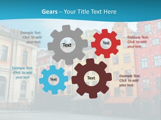 A Group Of Buildings With A Blue Sky In The Background PowerPoint Template