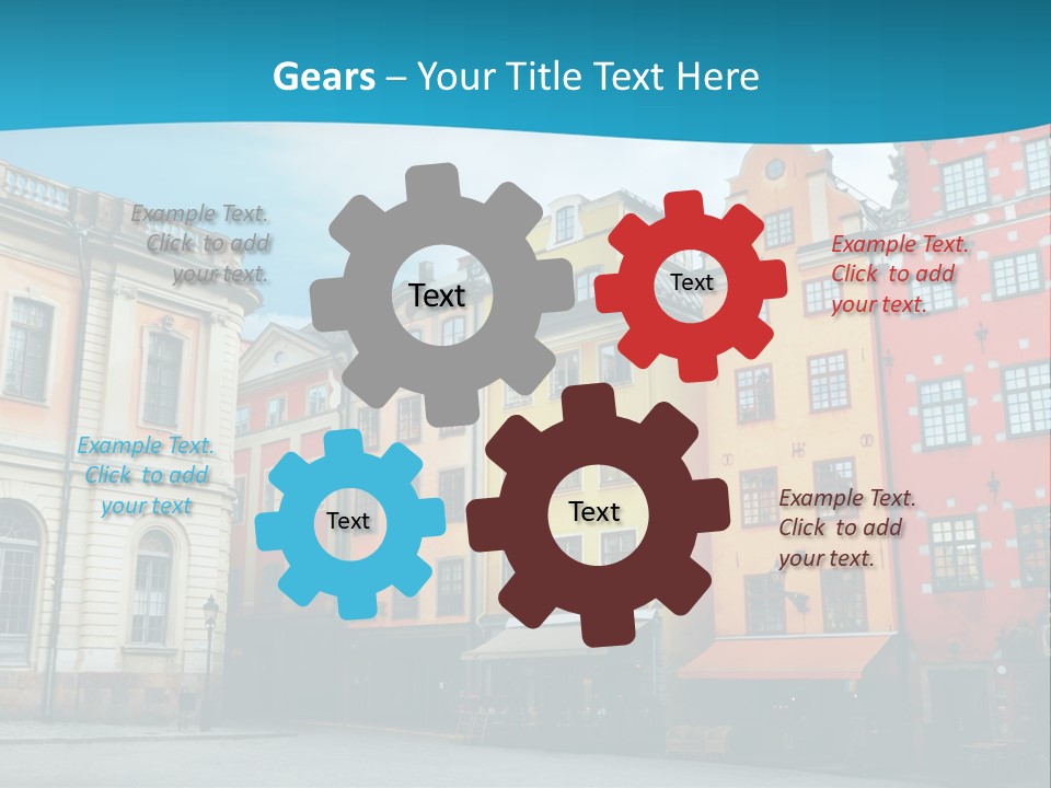 A Group Of Buildings With A Blue Sky In The Background PowerPoint Template