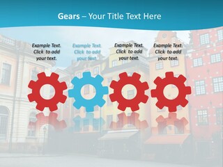 A Group Of Buildings With A Blue Sky In The Background PowerPoint Template