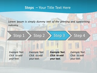 A Group Of Buildings With A Blue Sky In The Background PowerPoint Template