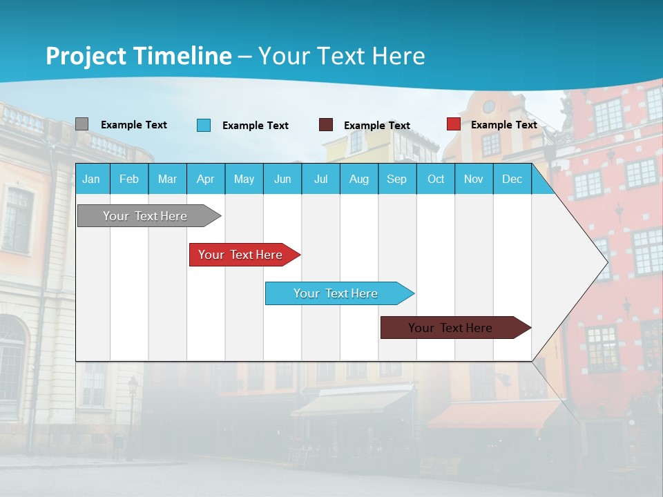 A Group Of Buildings With A Blue Sky In The Background PowerPoint Template