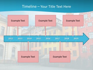 A Group Of Buildings With A Blue Sky In The Background PowerPoint Template