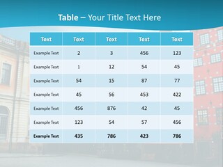 A Group Of Buildings With A Blue Sky In The Background PowerPoint Template