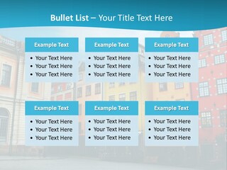 A Group Of Buildings With A Blue Sky In The Background PowerPoint Template