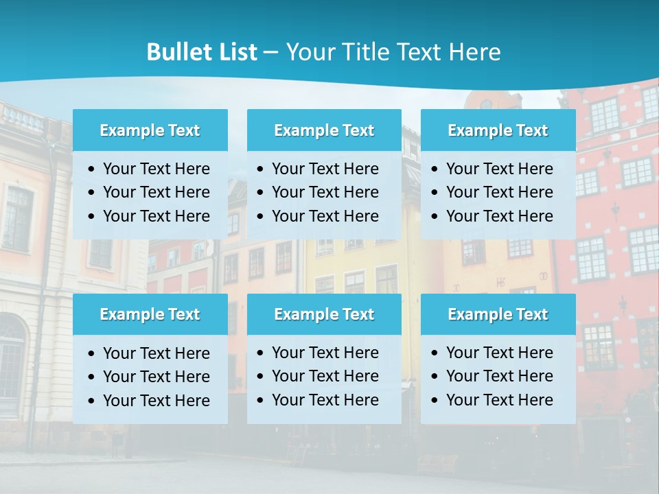 A Group Of Buildings With A Blue Sky In The Background PowerPoint Template