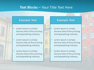 A Group Of Buildings With A Blue Sky In The Background PowerPoint Template
