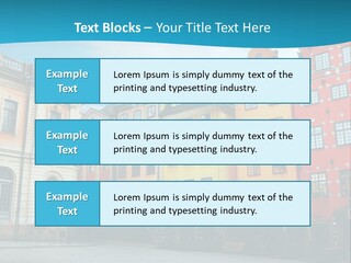 A Group Of Buildings With A Blue Sky In The Background PowerPoint Template
