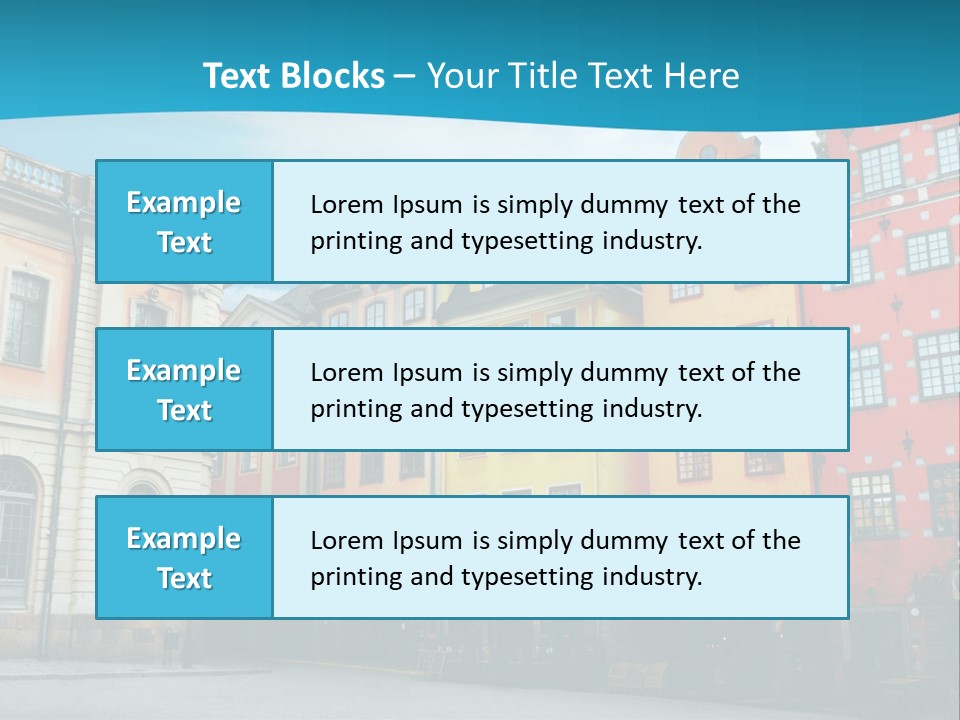 A Group Of Buildings With A Blue Sky In The Background PowerPoint Template