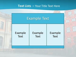 A Group Of Buildings With A Blue Sky In The Background PowerPoint Template