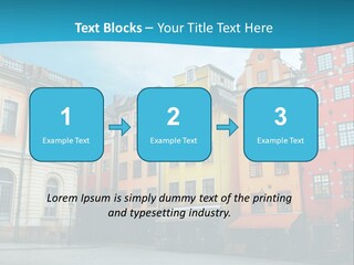 A Group Of Buildings With A Blue Sky In The Background PowerPoint Template