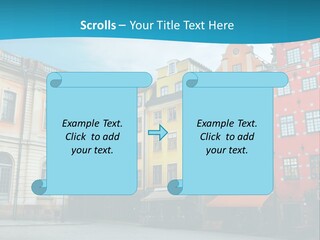 A Group Of Buildings With A Blue Sky In The Background PowerPoint Template