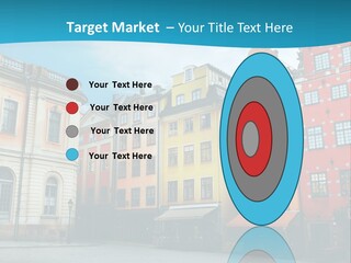 A Group Of Buildings With A Blue Sky In The Background PowerPoint Template