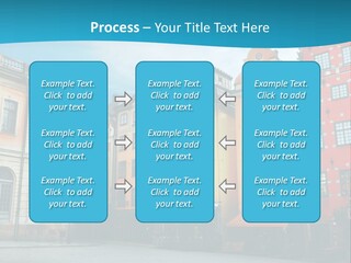 A Group Of Buildings With A Blue Sky In The Background PowerPoint Template