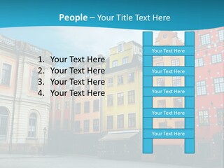 A Group Of Buildings With A Blue Sky In The Background PowerPoint Template