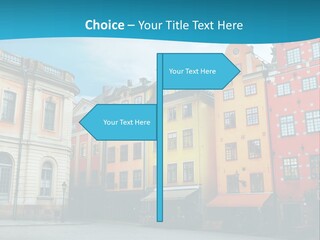 A Group Of Buildings With A Blue Sky In The Background PowerPoint Template