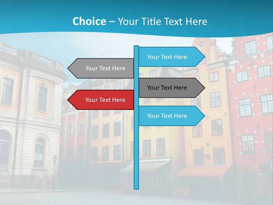 A Group Of Buildings With A Blue Sky In The Background PowerPoint Template