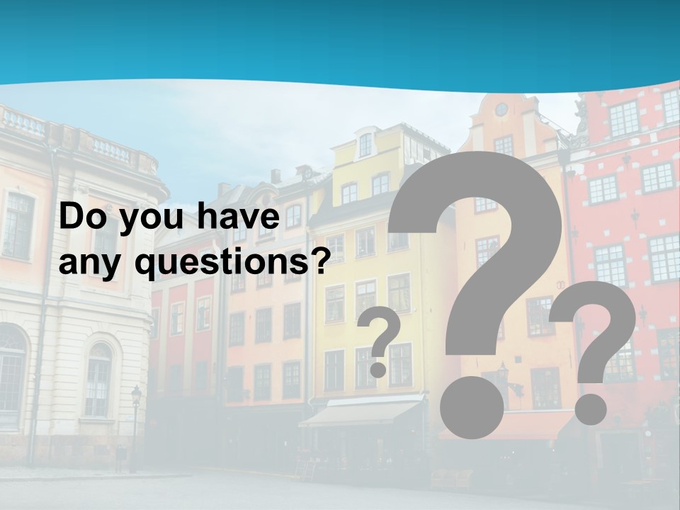 A Group Of Buildings With A Blue Sky In The Background PowerPoint Template