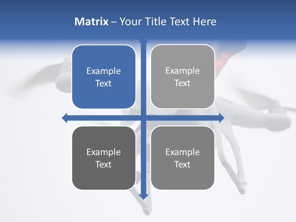 A White And Blue Remote Control Flying Through The Air PowerPoint Template