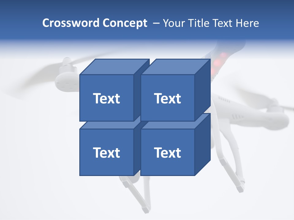 A White And Blue Remote Control Flying Through The Air PowerPoint Template