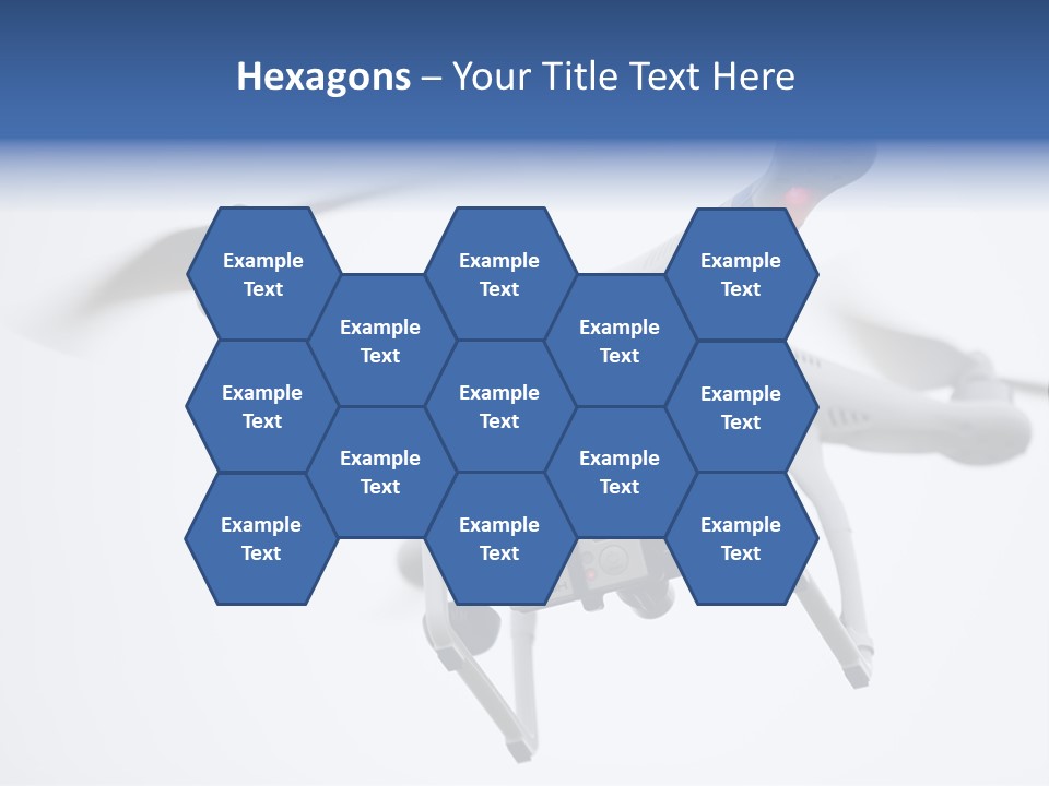 A White And Blue Remote Control Flying Through The Air PowerPoint Template