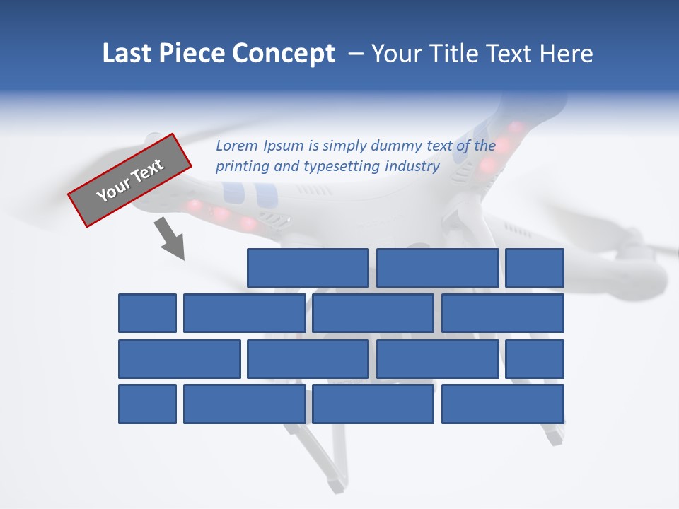 A White And Blue Remote Control Flying Through The Air PowerPoint Template