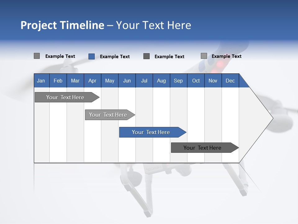 A White And Blue Remote Control Flying Through The Air PowerPoint Template