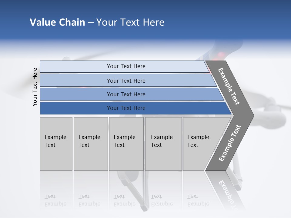 A White And Blue Remote Control Flying Through The Air PowerPoint Template