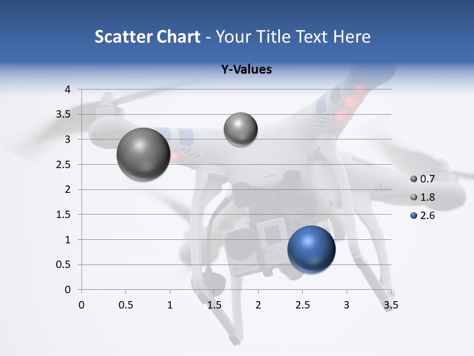 A White And Blue Remote Control Flying Through The Air PowerPoint Template