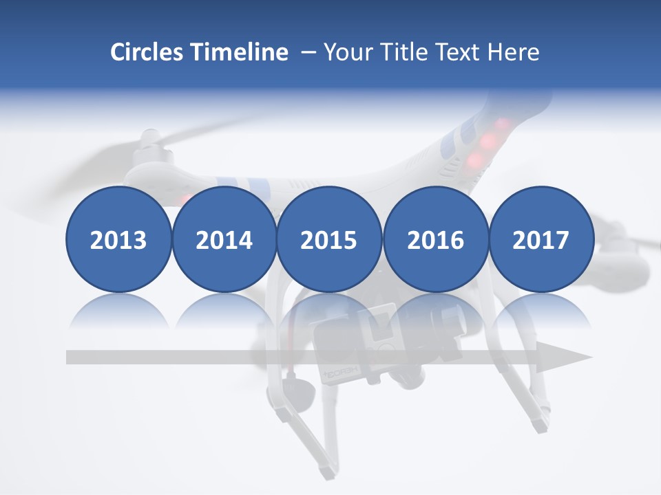 A White And Blue Remote Control Flying Through The Air PowerPoint Template