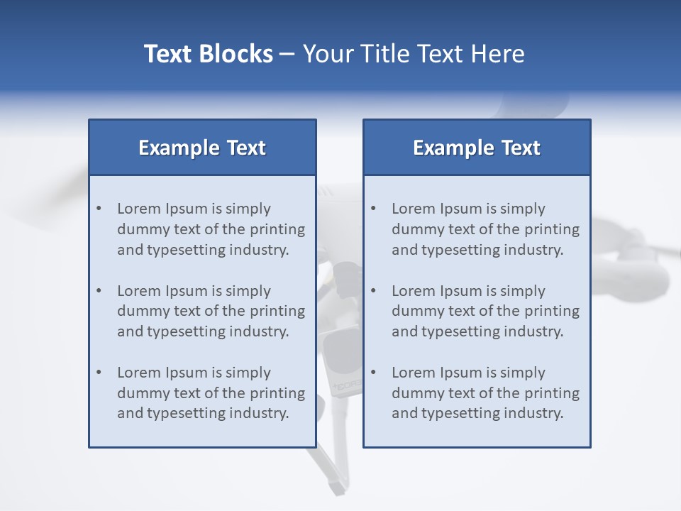 A White And Blue Remote Control Flying Through The Air PowerPoint Template