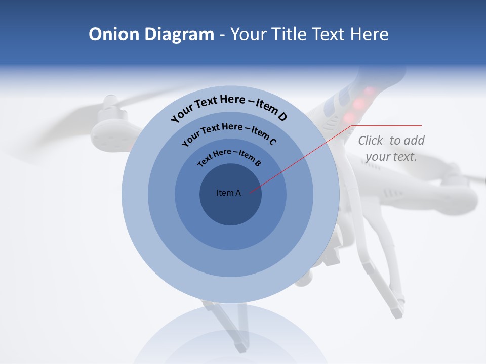 A White And Blue Remote Control Flying Through The Air PowerPoint Template