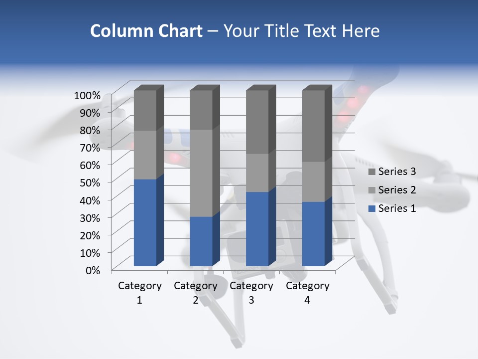 A White And Blue Remote Control Flying Through The Air PowerPoint Template
