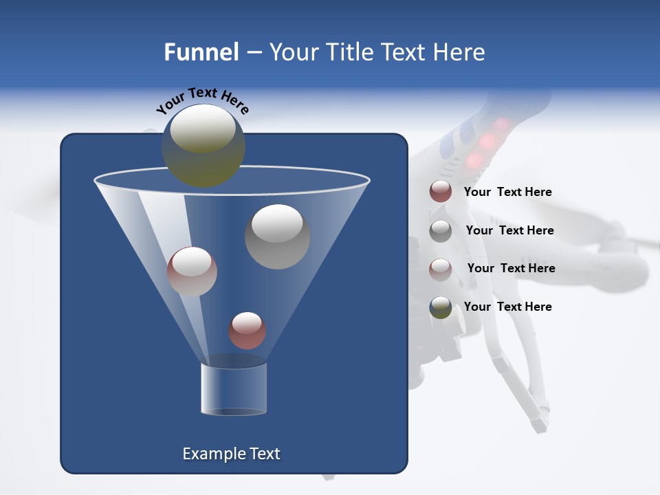 A White And Blue Remote Control Flying Through The Air PowerPoint Template
