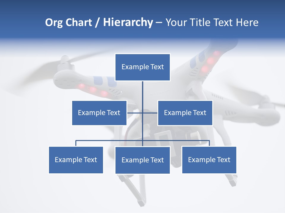 A White And Blue Remote Control Flying Through The Air PowerPoint Template