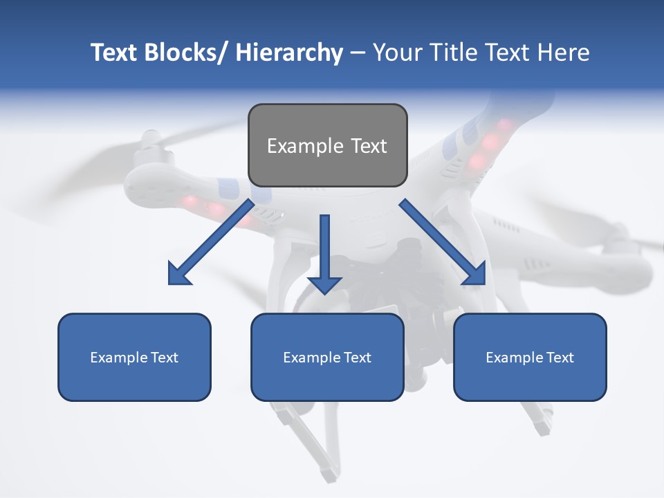 A White And Blue Remote Control Flying Through The Air PowerPoint Template