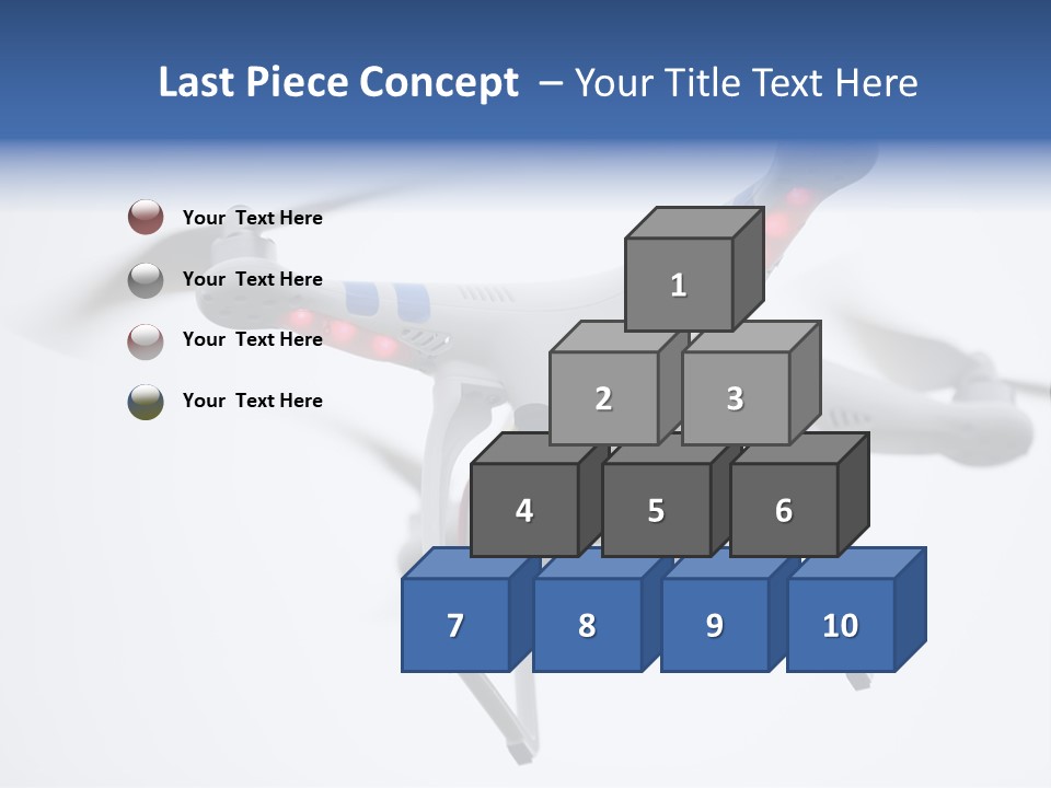 A White And Blue Remote Control Flying Through The Air PowerPoint Template