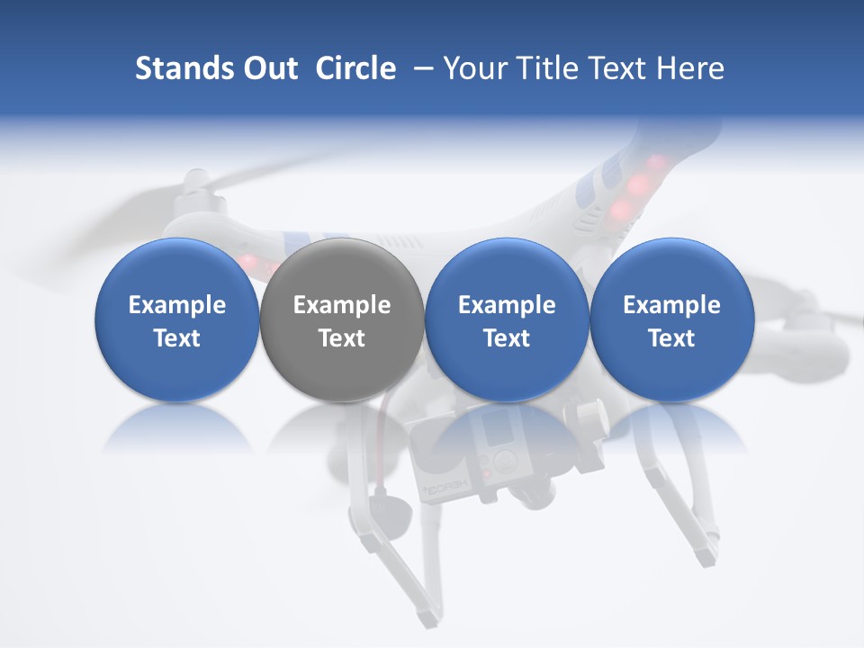 A White And Blue Remote Control Flying Through The Air PowerPoint Template