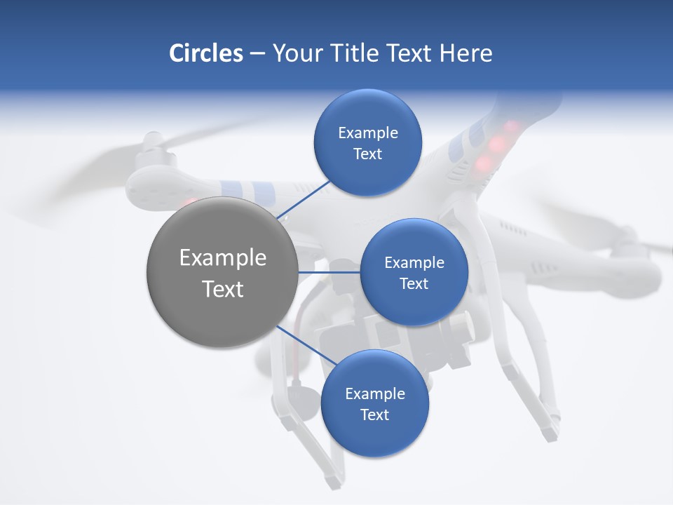 A White And Blue Remote Control Flying Through The Air PowerPoint Template